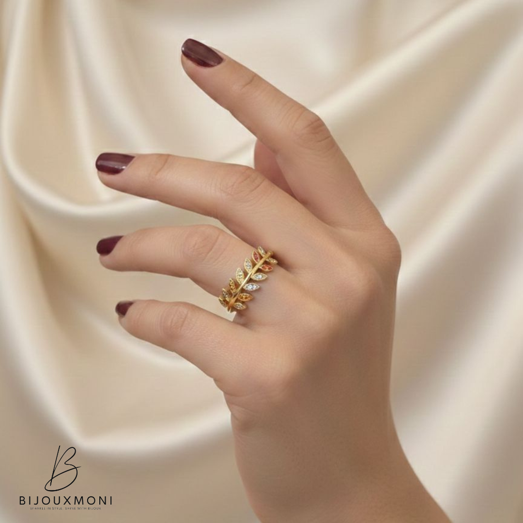 Colored Leave Ring