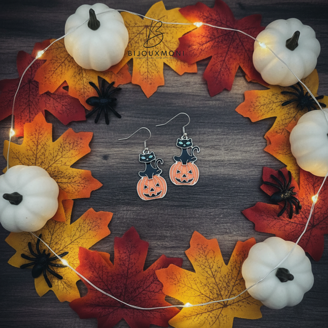 Kitty & Pumpkin Earrings