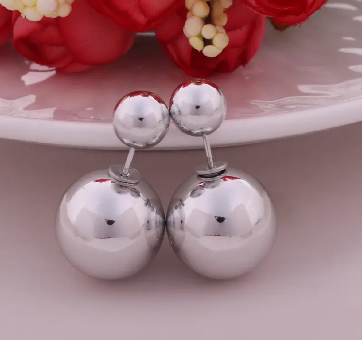 Double Sided Pearl Earrings