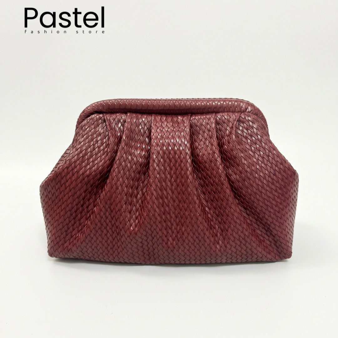 DRAPÉ Pleated Woven Clutch