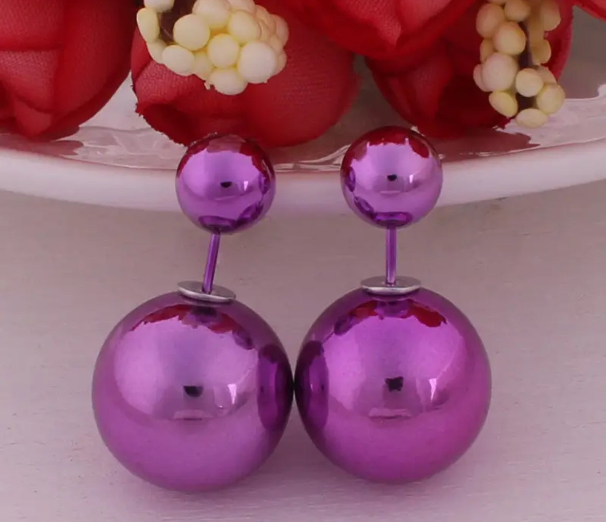 Double Sided Pearl Earrings