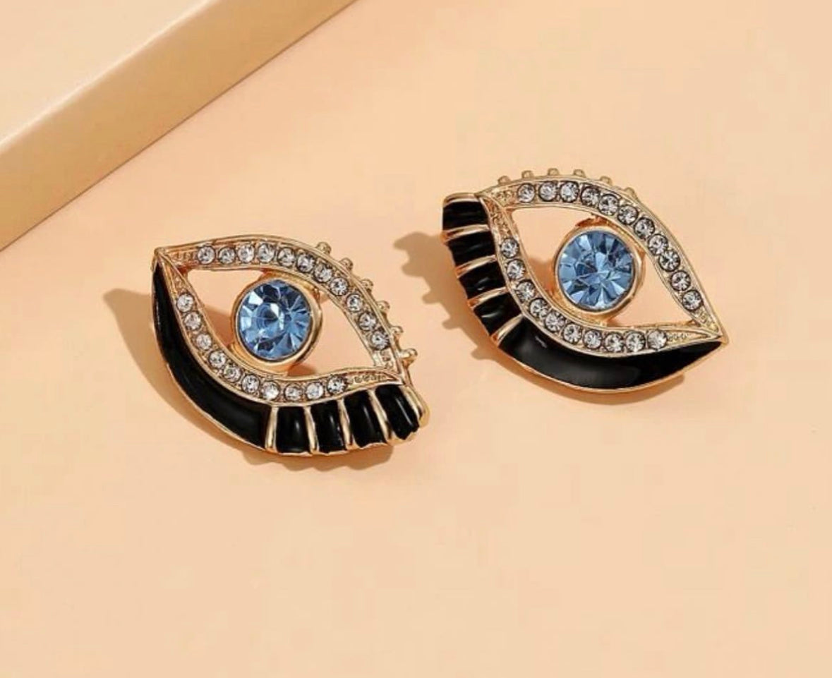 Black Eye Stud Earrings
