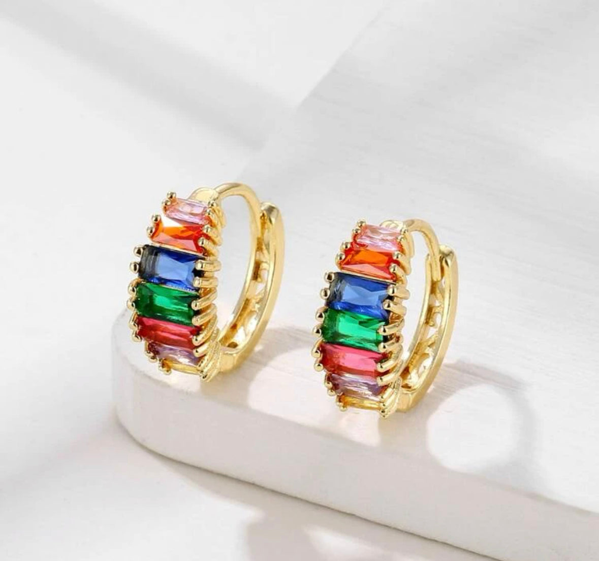 Rainbow Hoop Earrings
