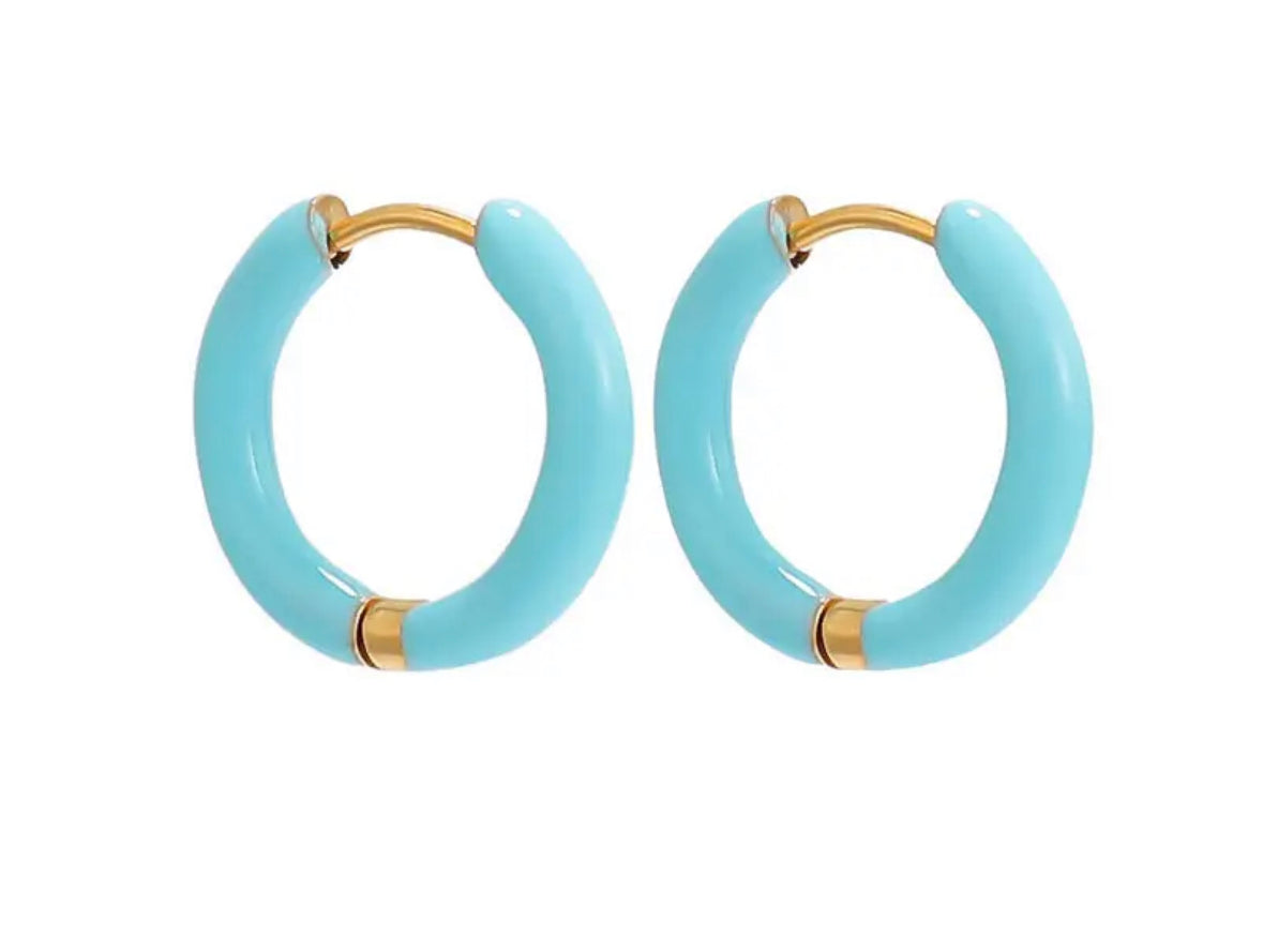 Colored Thin Hoop Earrings