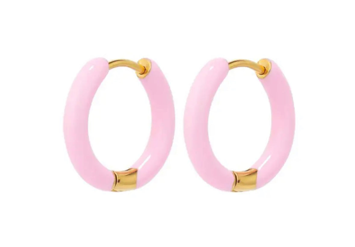 Colored Thin Hoop Earrings