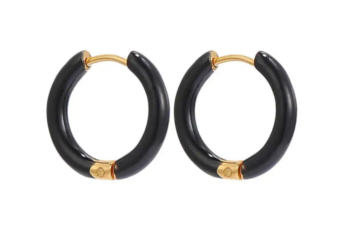 Colored Thin Hoop Earrings