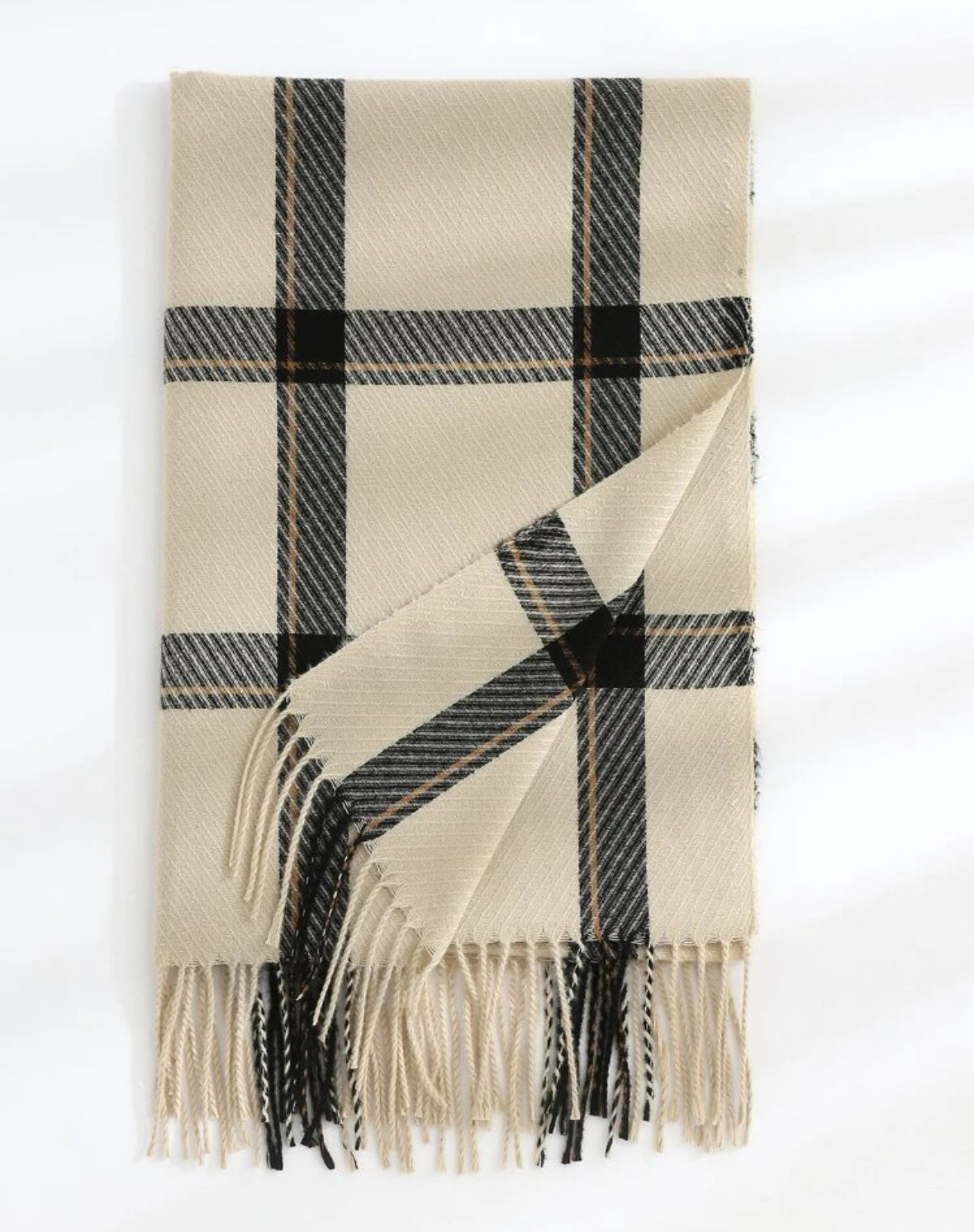 Striped Fringe Scarf