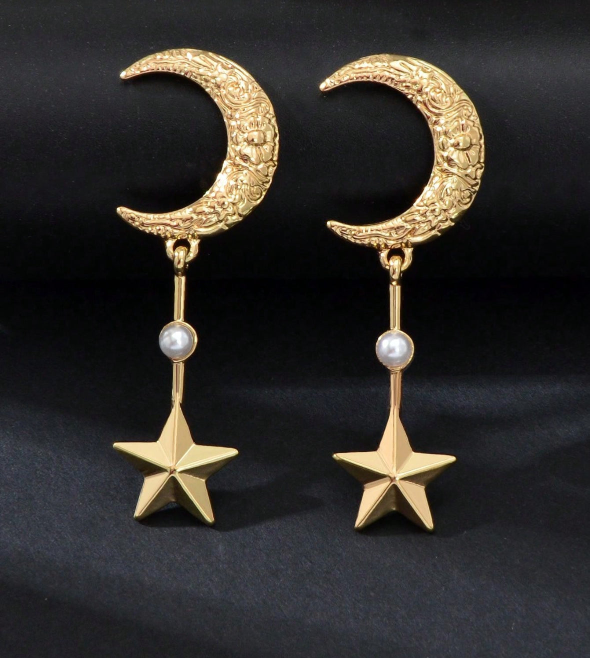 Moon Star Stud Earrings