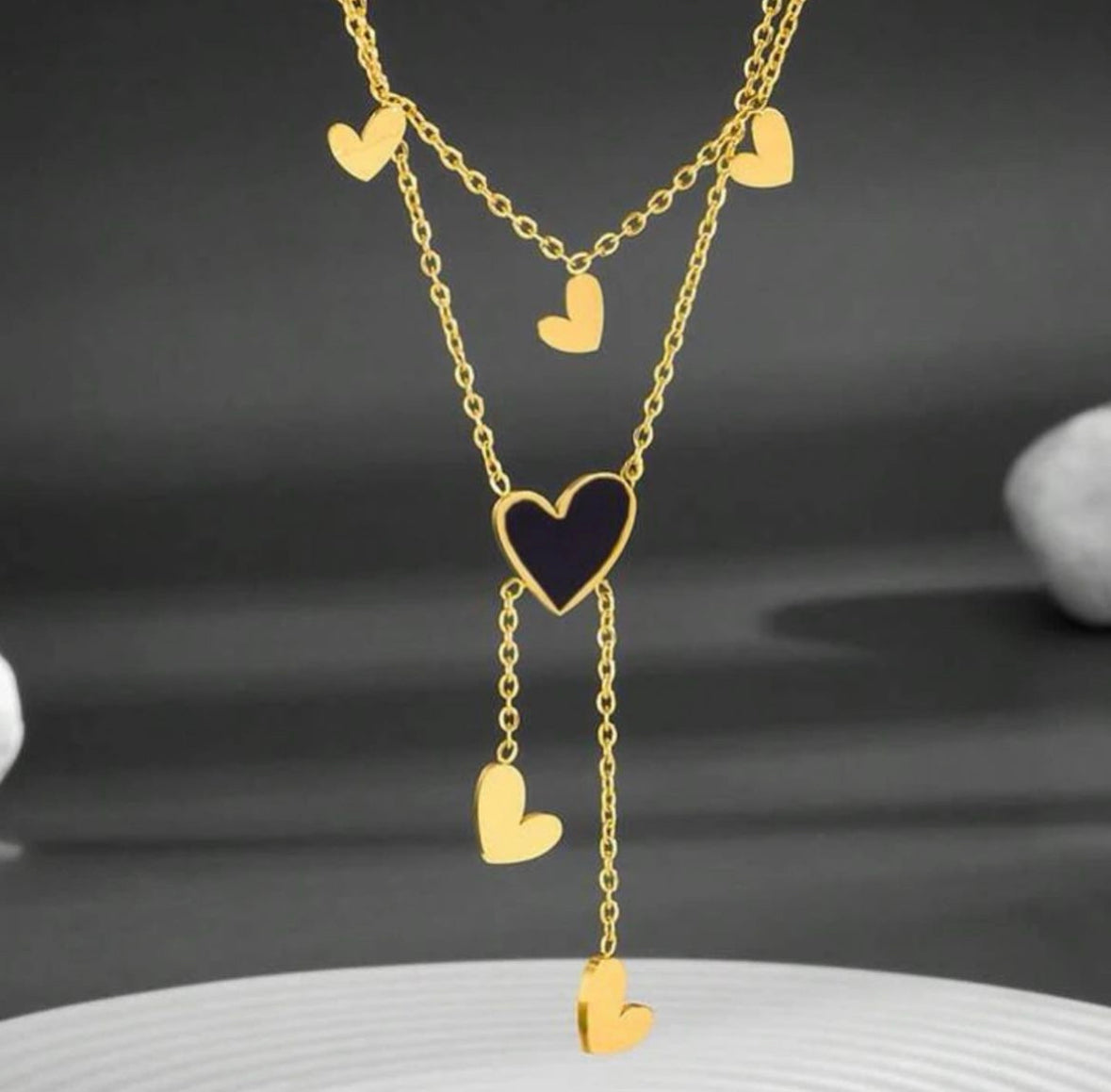 Heart Layared Chain Necklace