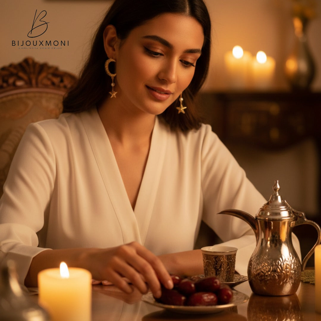 Moon Star Stud Earrings