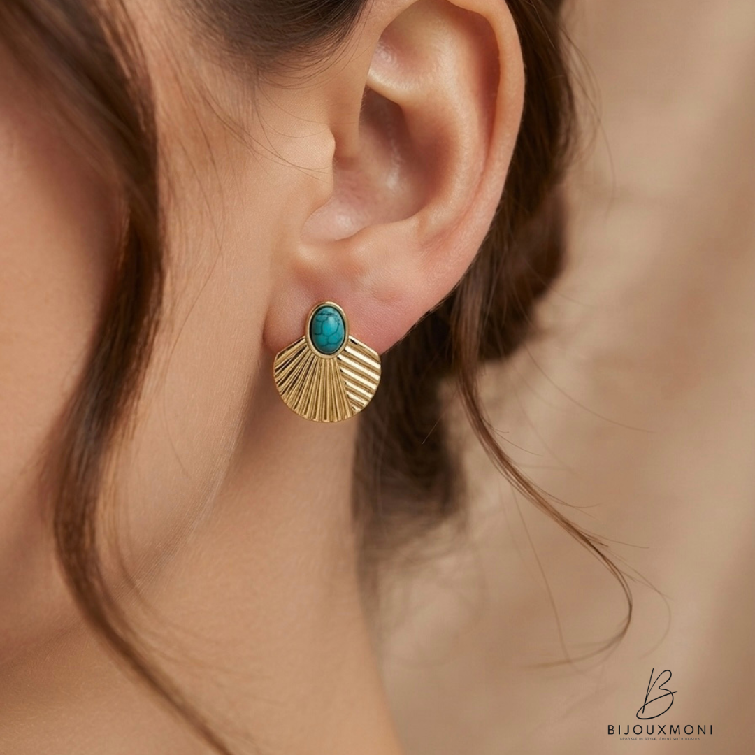 Shell Turquoise Studs