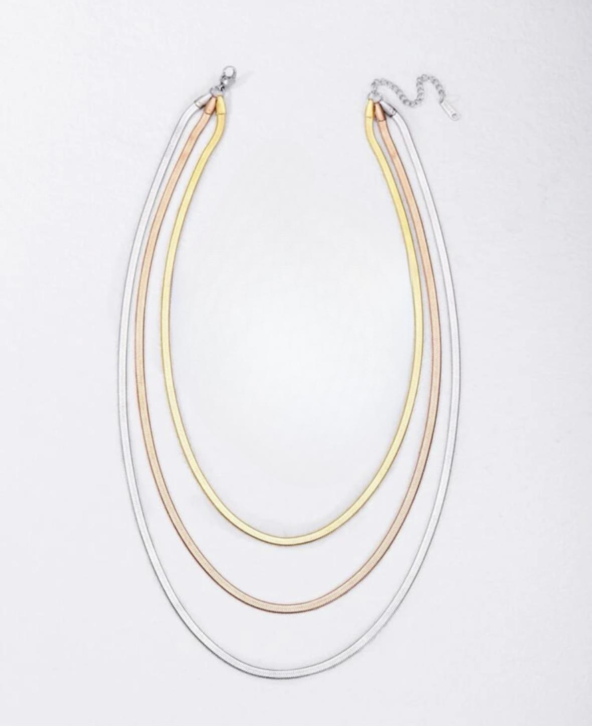 3 Color Layered Necklace