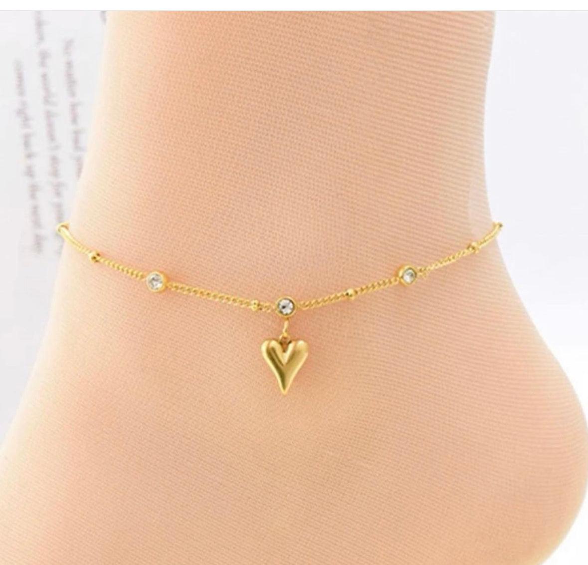 Heart Charm Anklet