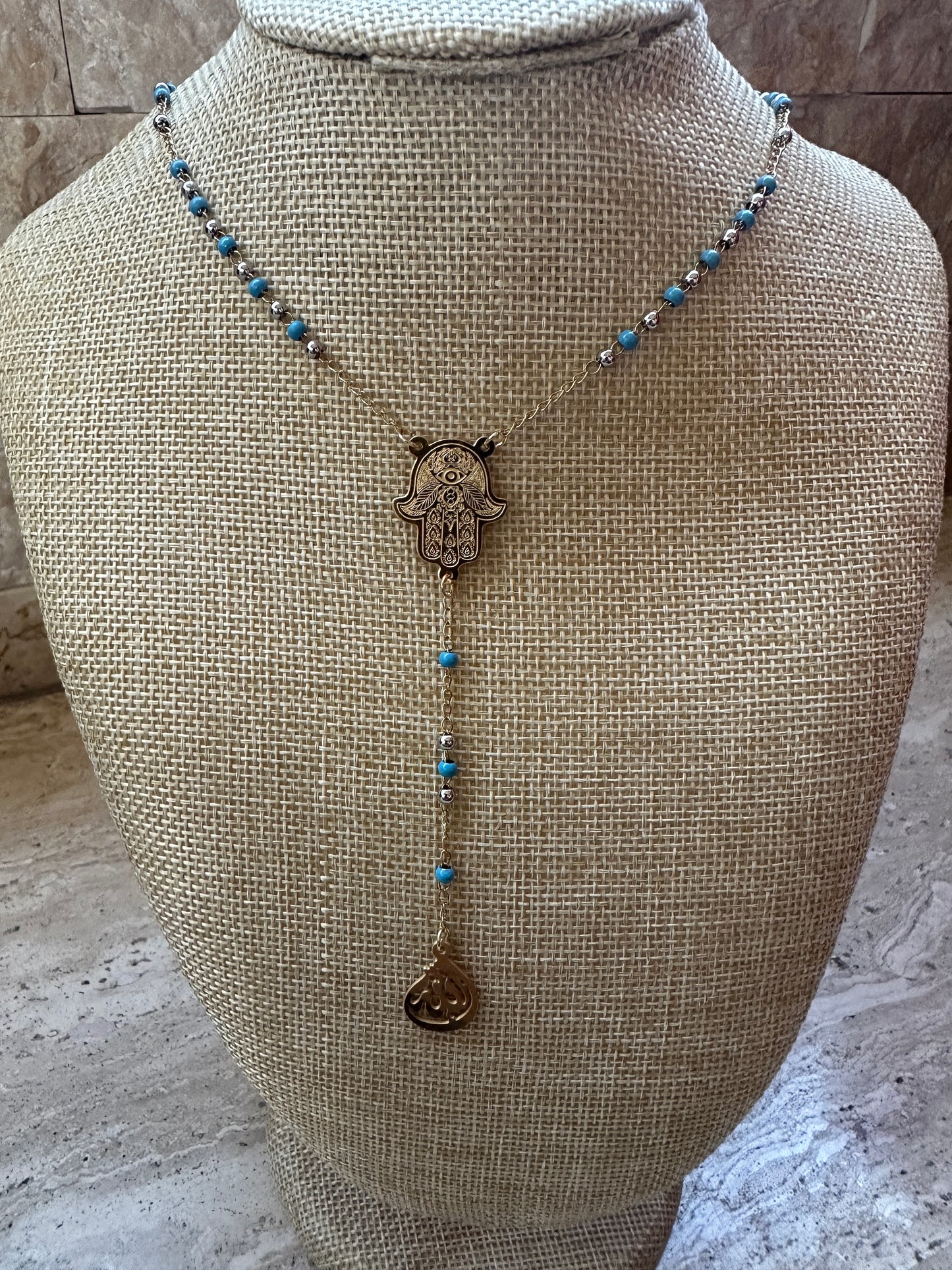 Hamsa Hand Bead Necklace