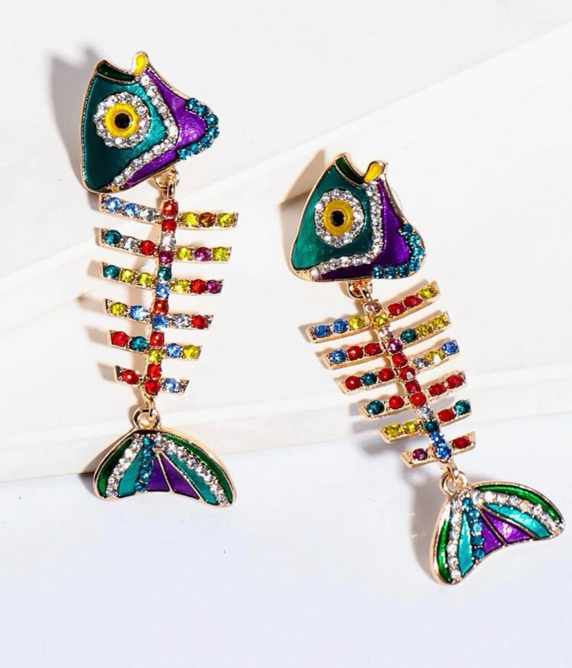 Fishy Rhinestone Earrings