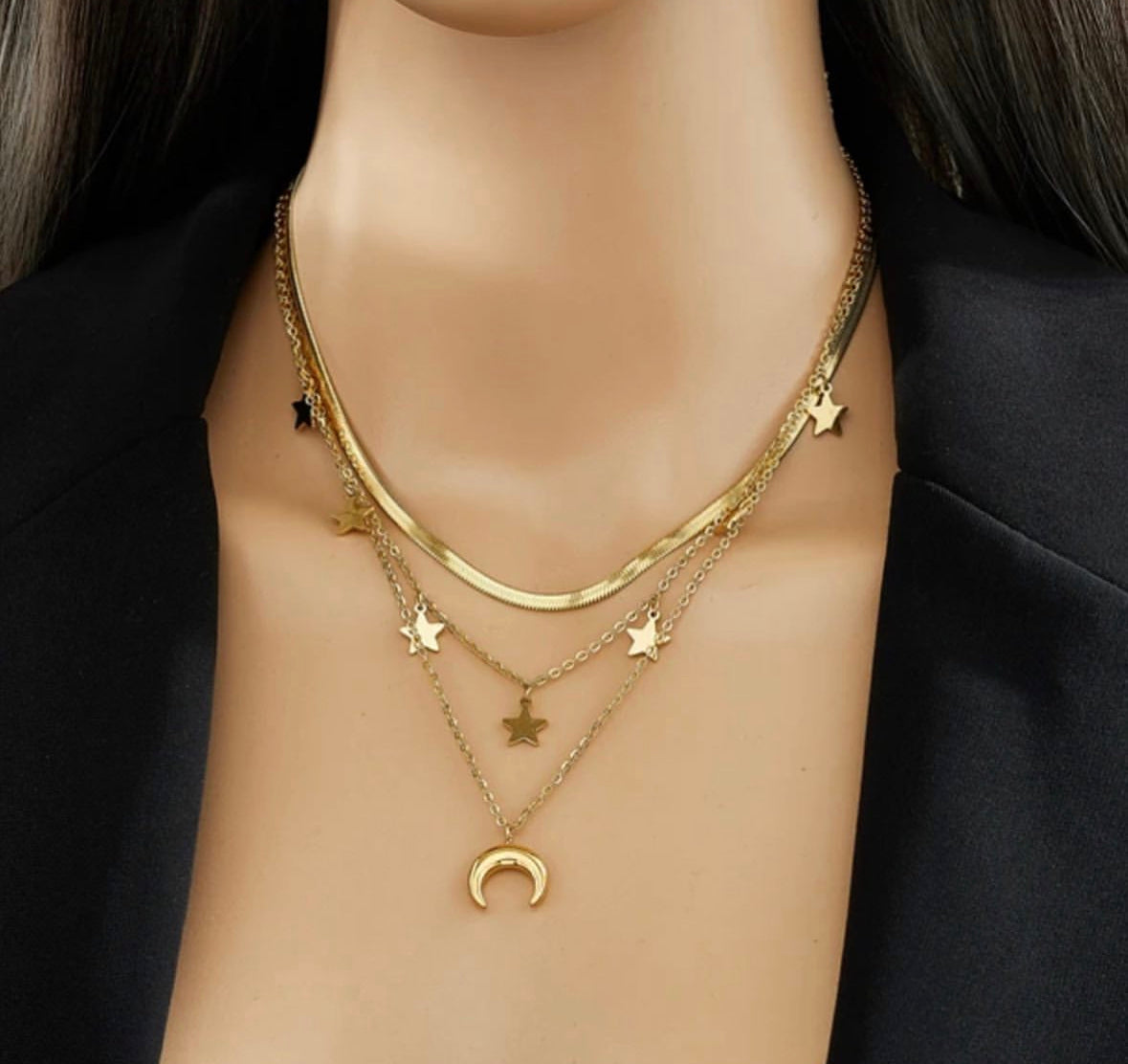 Star & Moon Layered Necklace