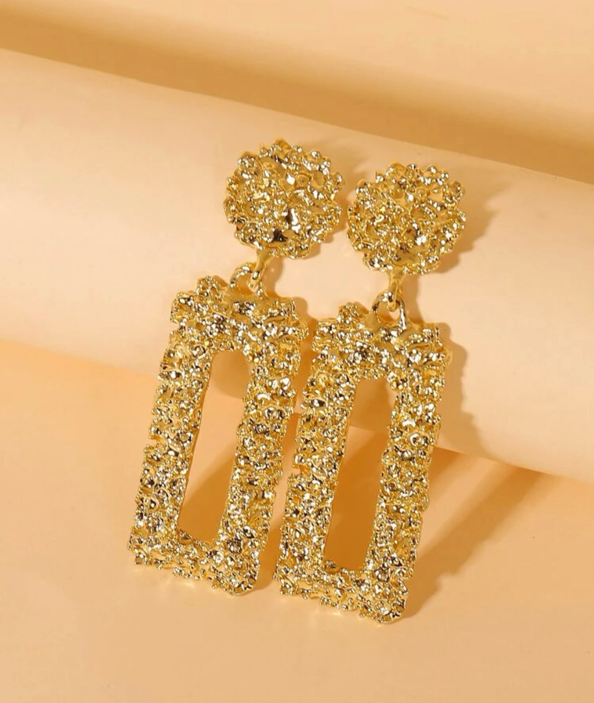 Rectangular Textured Earrings