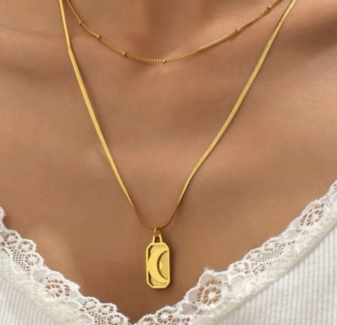 Moon & Star Layered Necklace