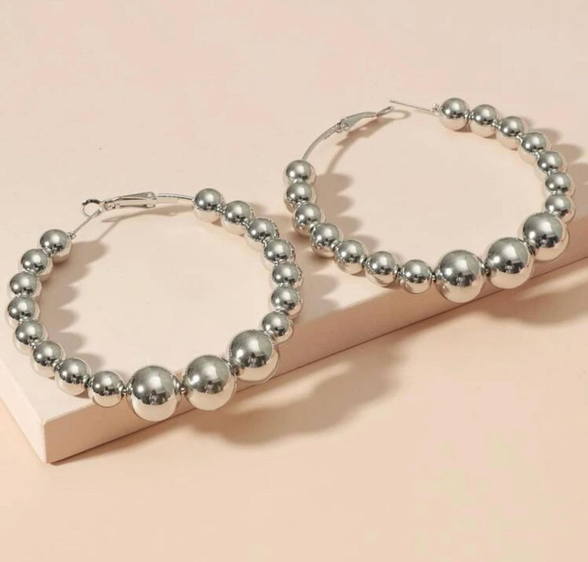 Bead Hoop Earrings