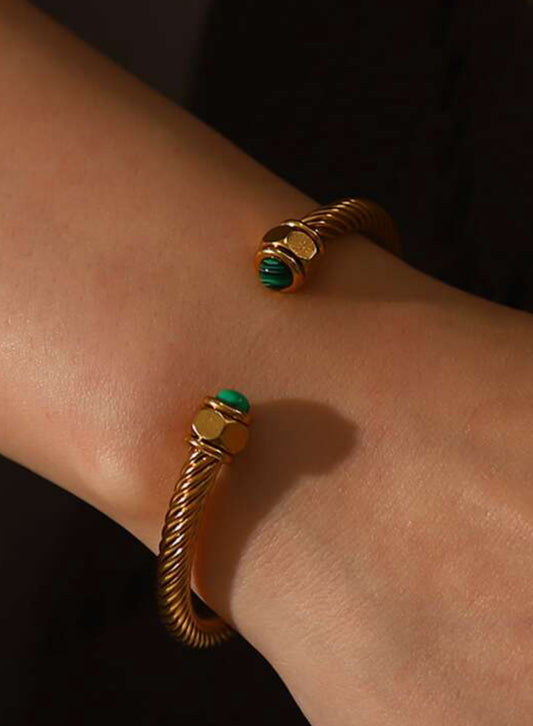 Twist Green Gem Bangle