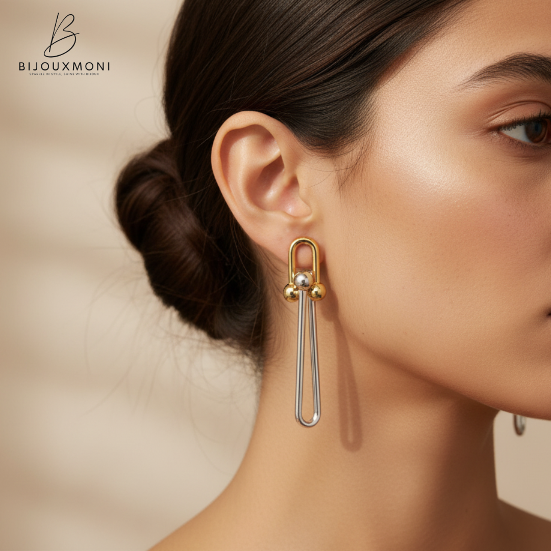 Dual Tone Loop Earrings