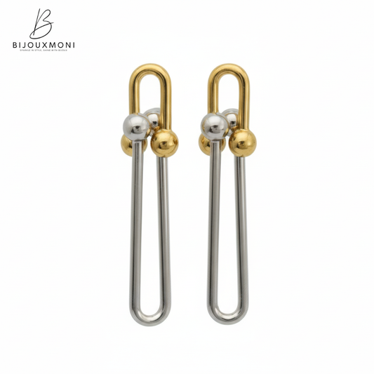 Dual Tone Loop Earrings