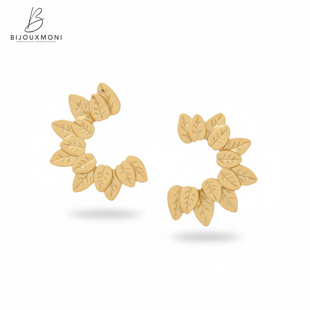 Golden Leaf Wreath Earrings