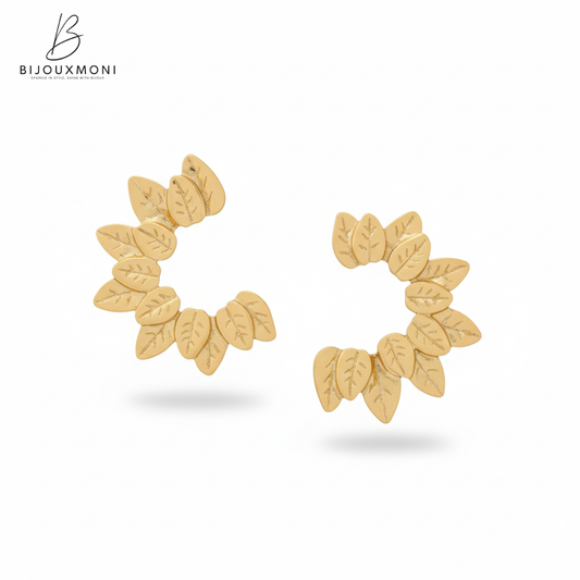 Golden Leaf Wreath Earrings