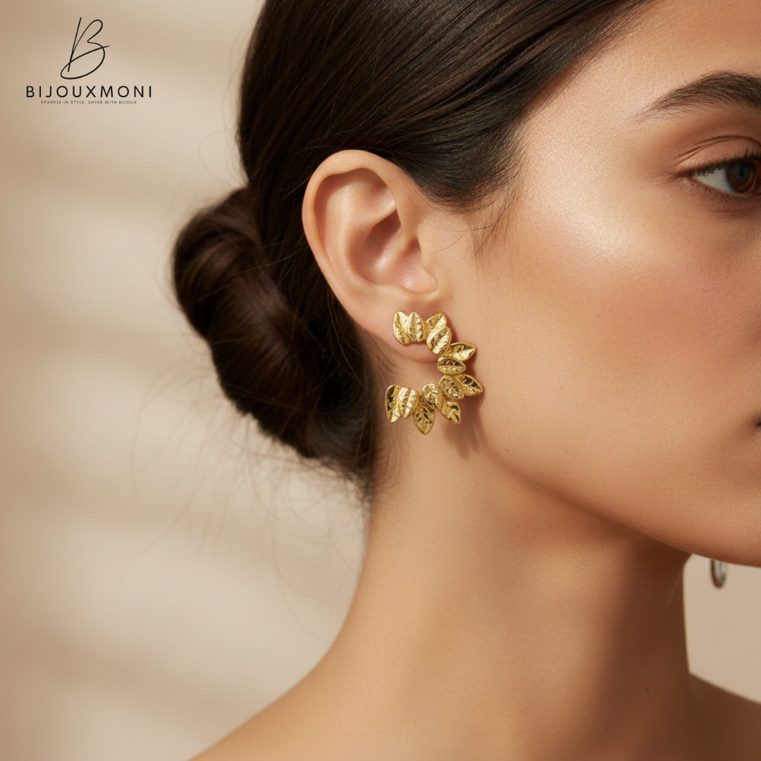 Golden Leaf Wreath Earrings