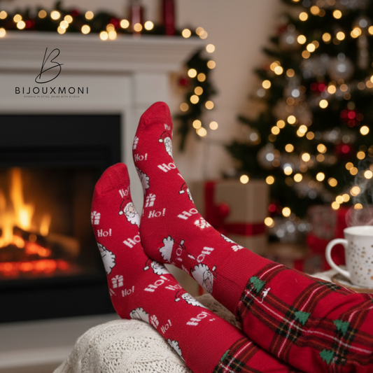 Santa's "Ho Ho Ho" Hearth Socks