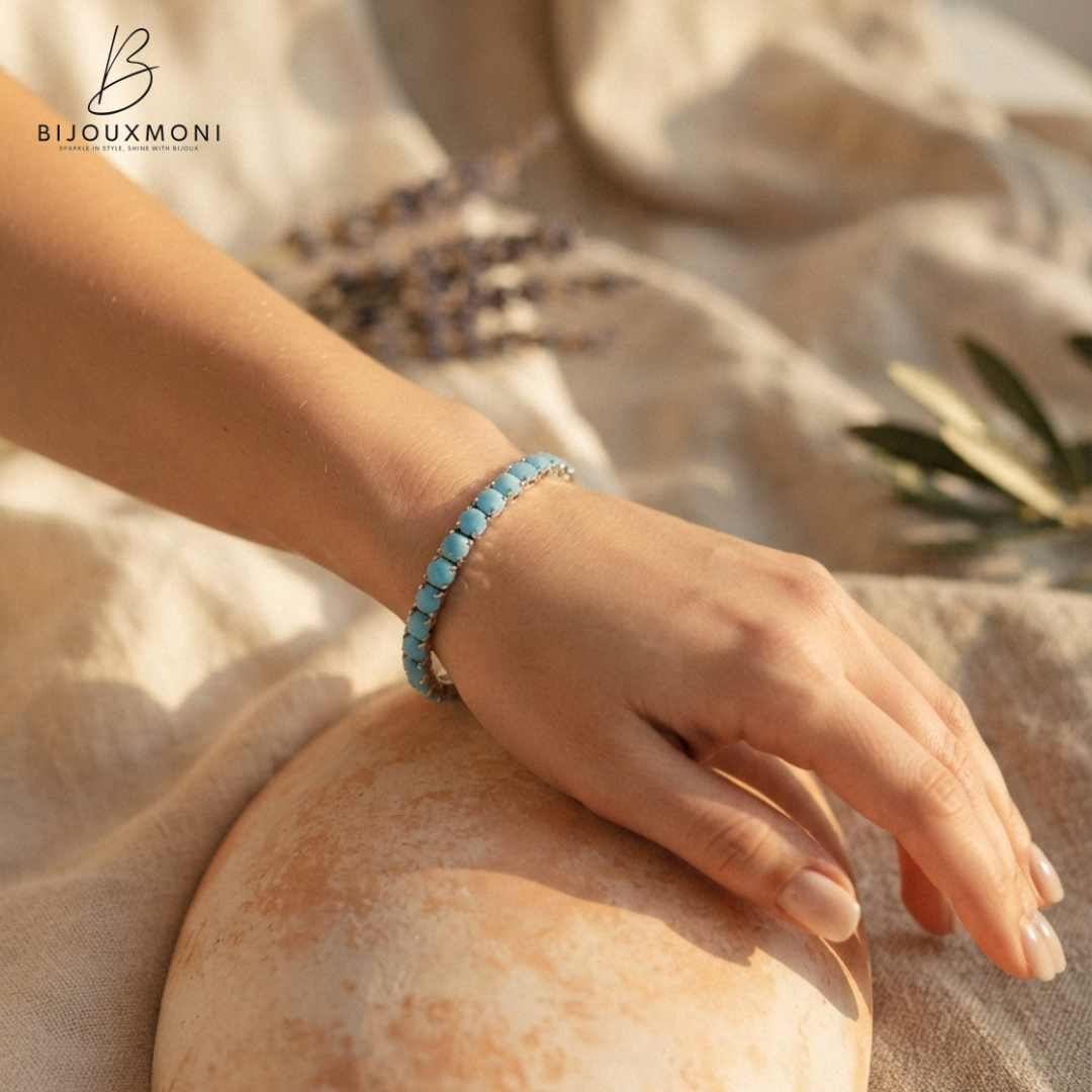 CELESTE — Turquoise Tennis Bracelet