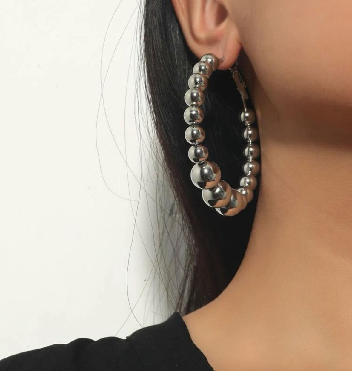 Bead Hoop Earrings