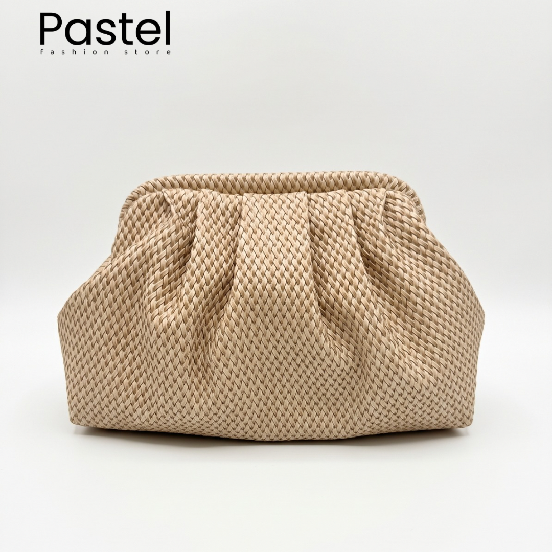 DRAPÉ Pleated Woven Clutch