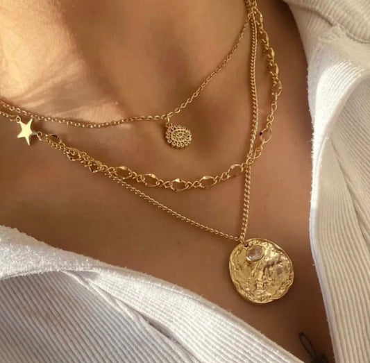 Layered Necklace &Earrings