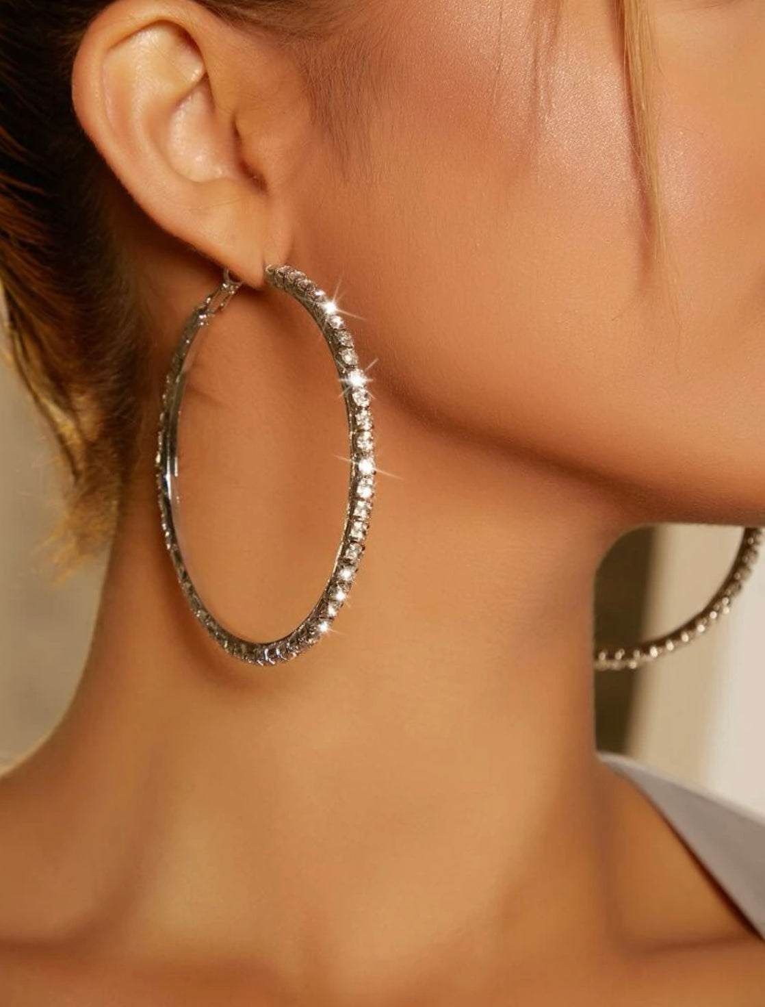 Rhinestone Hoop Earrings