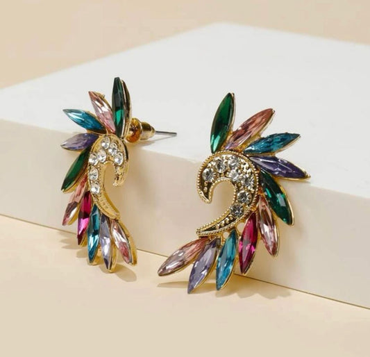 Wing Rhinestone Earrings