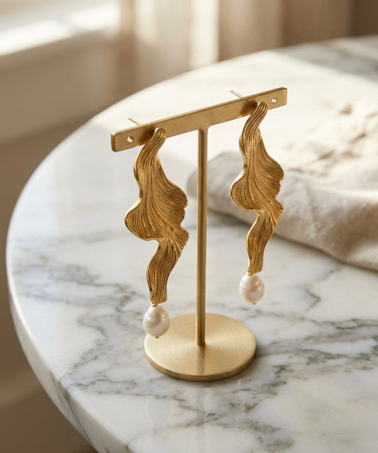 Aura Gold & Pearl Earrings