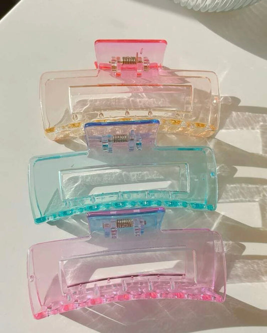 Neon Transparent Hair Claw