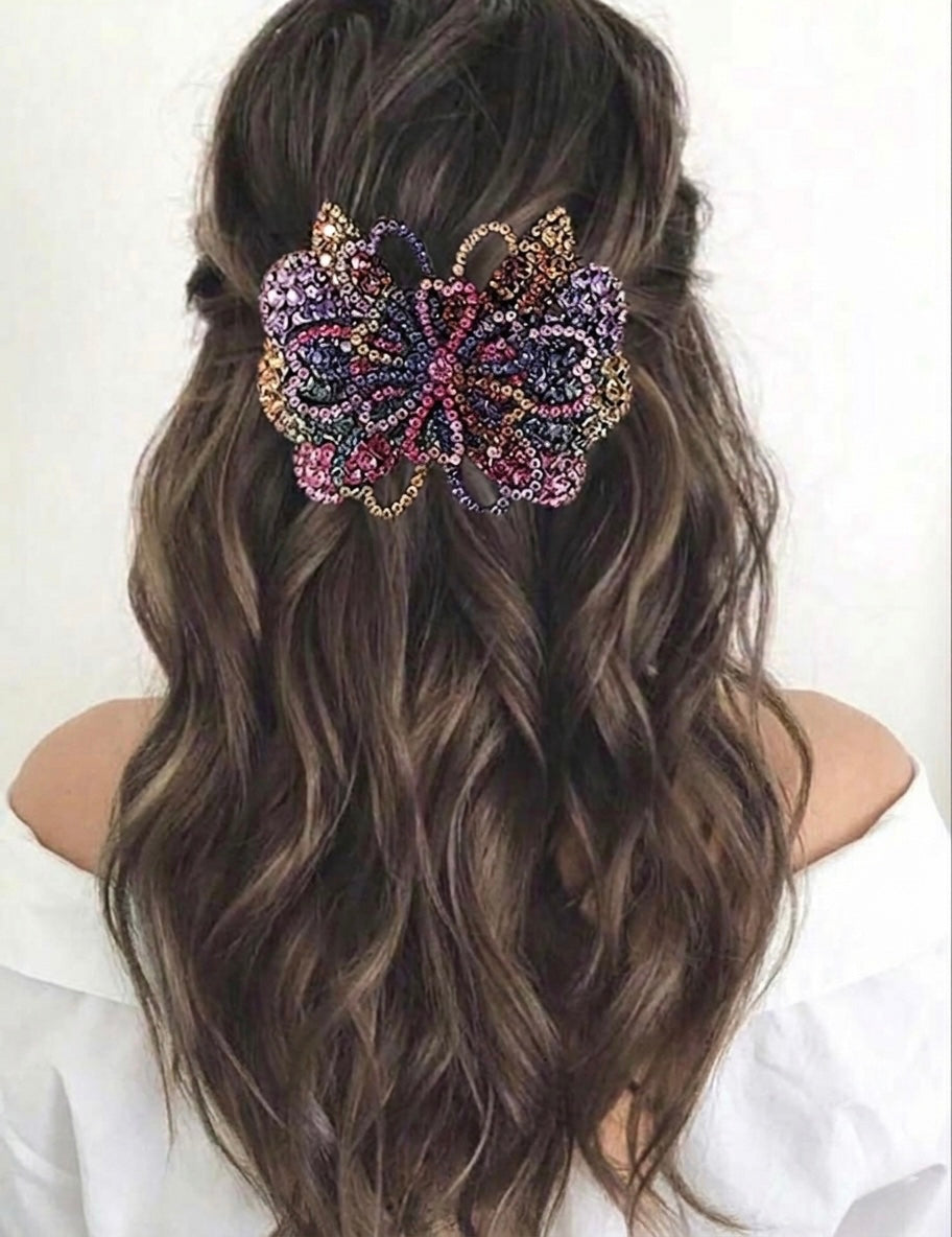 Butterfly Rhinestone Clip