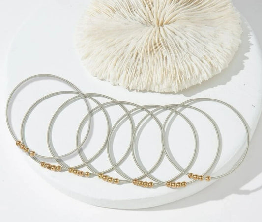 Set of 7 Gold Bead Bracelets