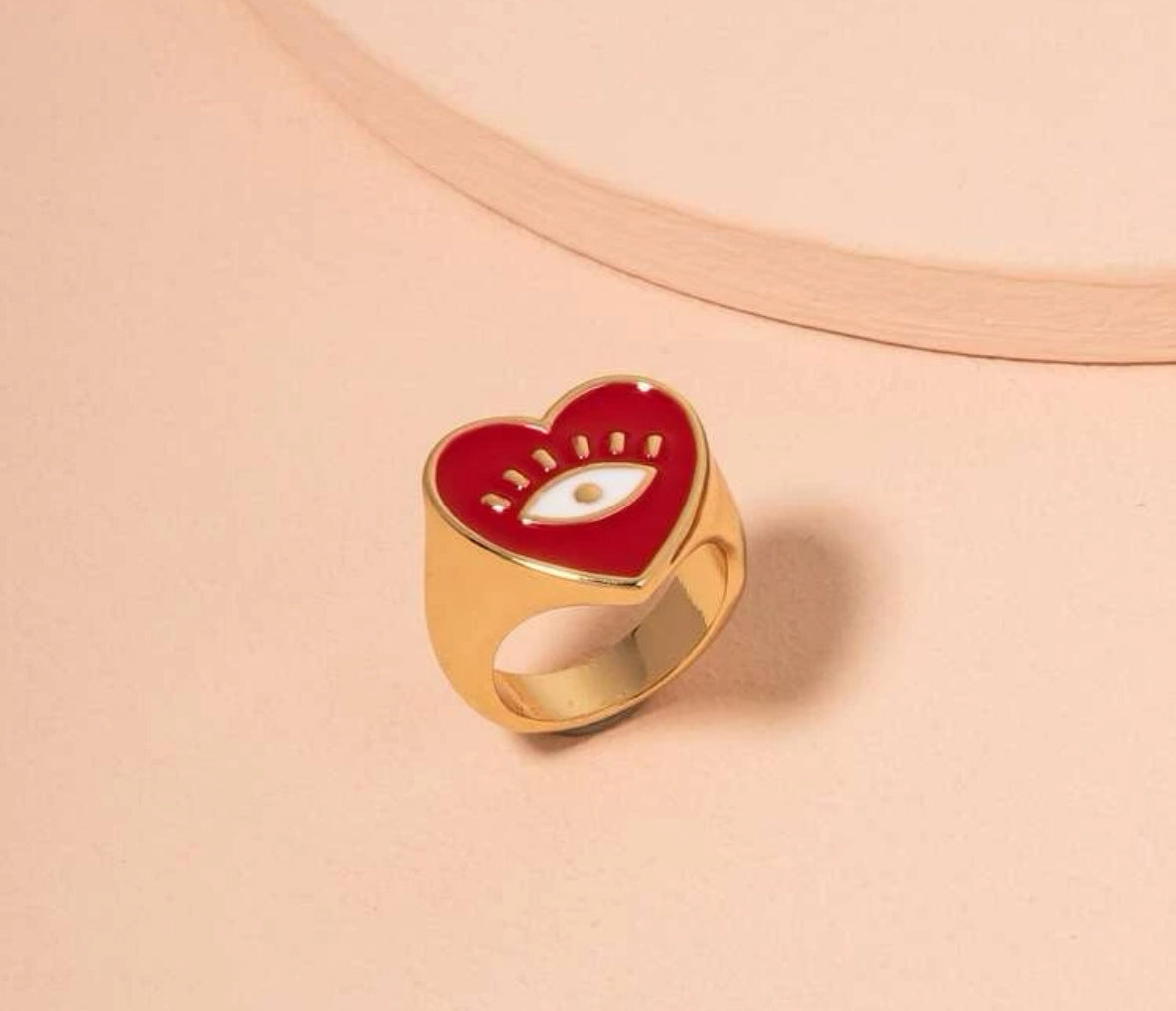 Eye & Heart Ring