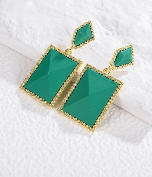Green Drop Earrings
