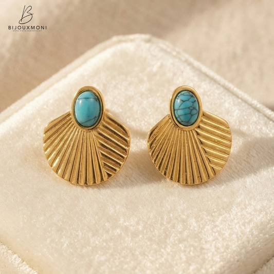 Shell Turquoise Studs