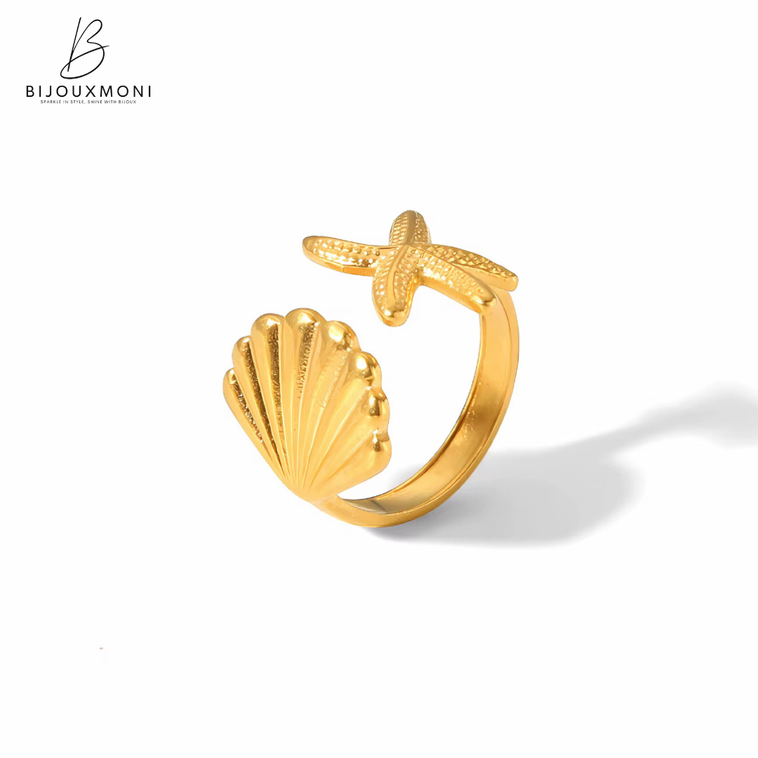 Seashell & Starfish Ring