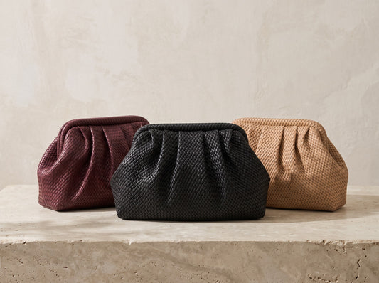 DRAPÉ Pleated Woven Clutch