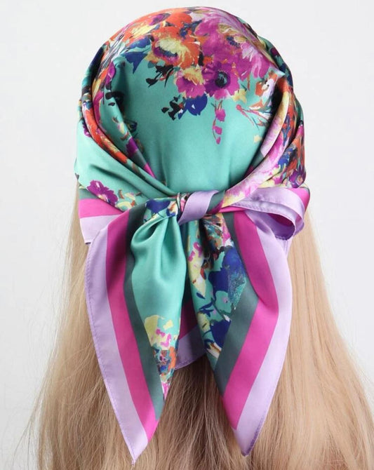 Floral Print Chiffon Bandana