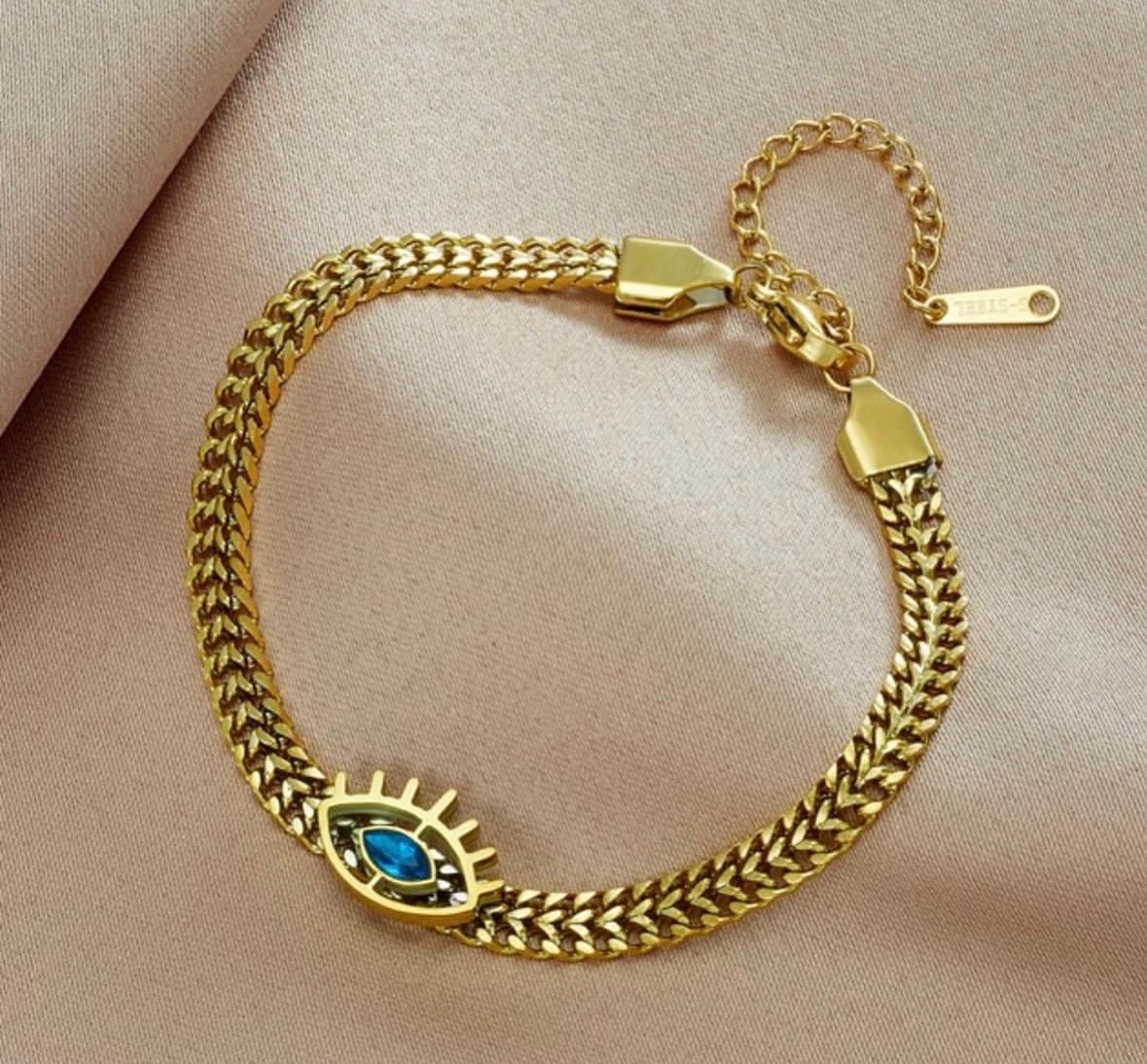 Blue Eye Chain Bracelet
