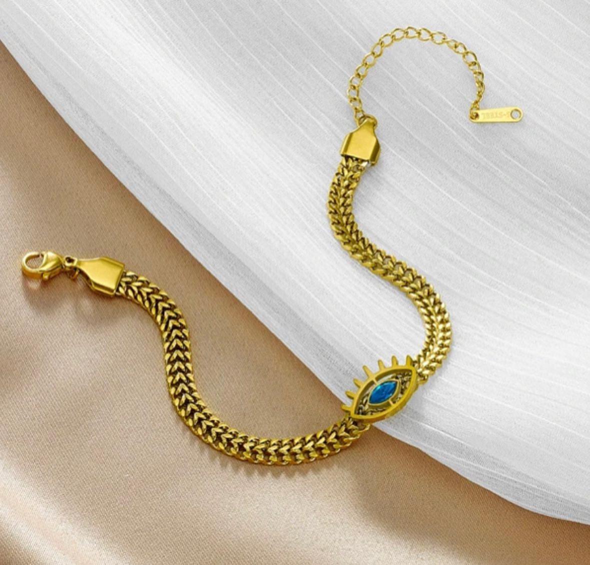 Blue Eye Chain Bracelet