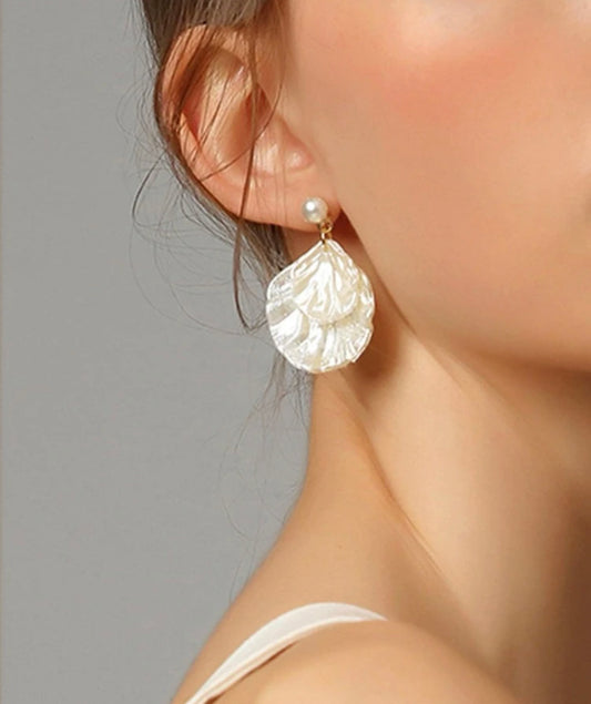 Shell Faux Pearl Earrings