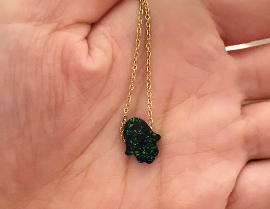 Opal Hamsa Hand Bracelet